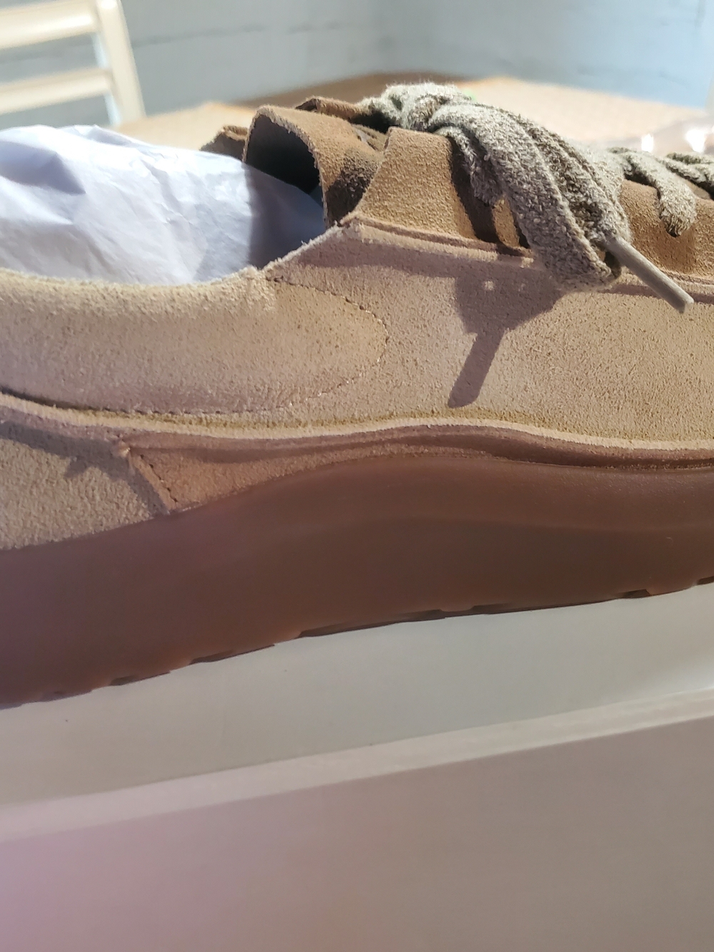 Men's Suede Casual Sneaker in Light Brown